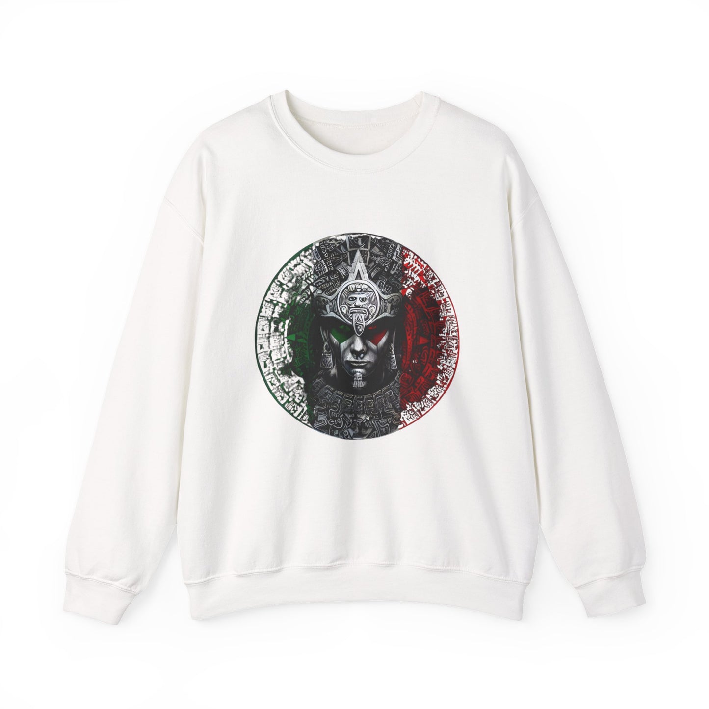 Aztec Calendar Warrior Crewneck Sweatshirt | Vintage Design, Unisex Sweater, Unique Apparel