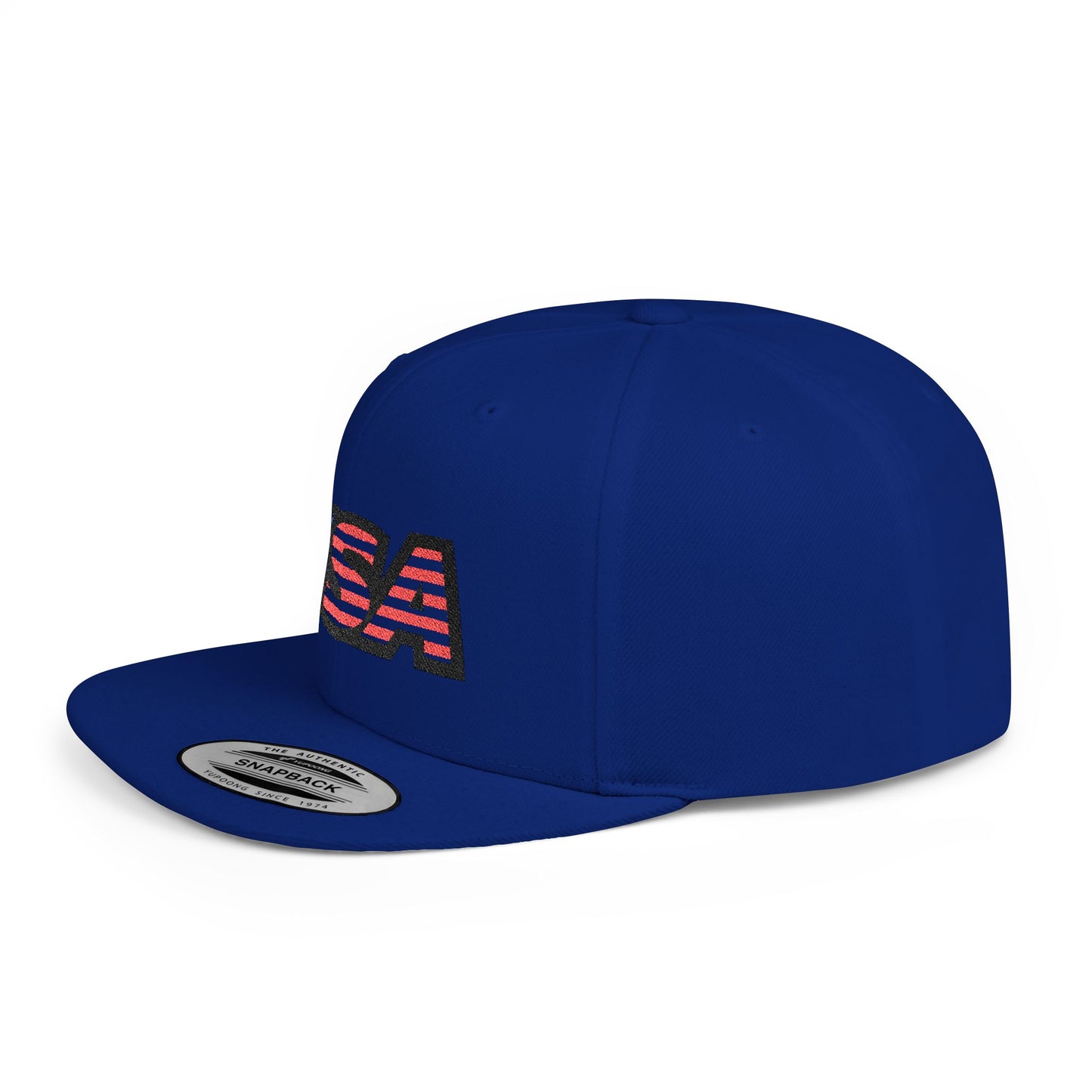 USA Flat Bill Snapback Baseball Cap (Embroidery) | Patriotic Cap for Events, Festival Gear, Casual Streetwear