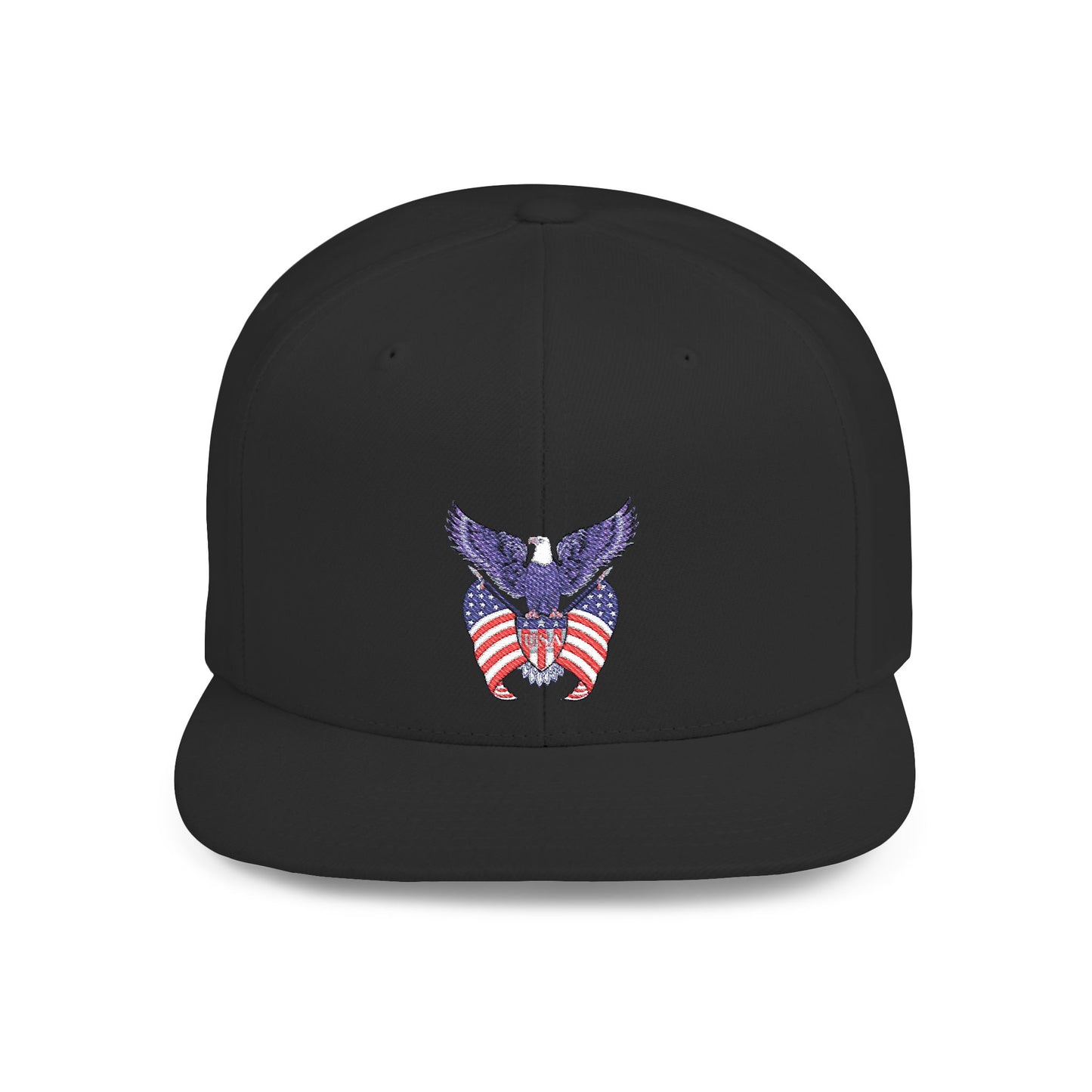 USA Patriotic Eagle Flat Bill Snapback Baseball Cap (Embroidery) | American Pride Apparel, Casual Wear, Unisex