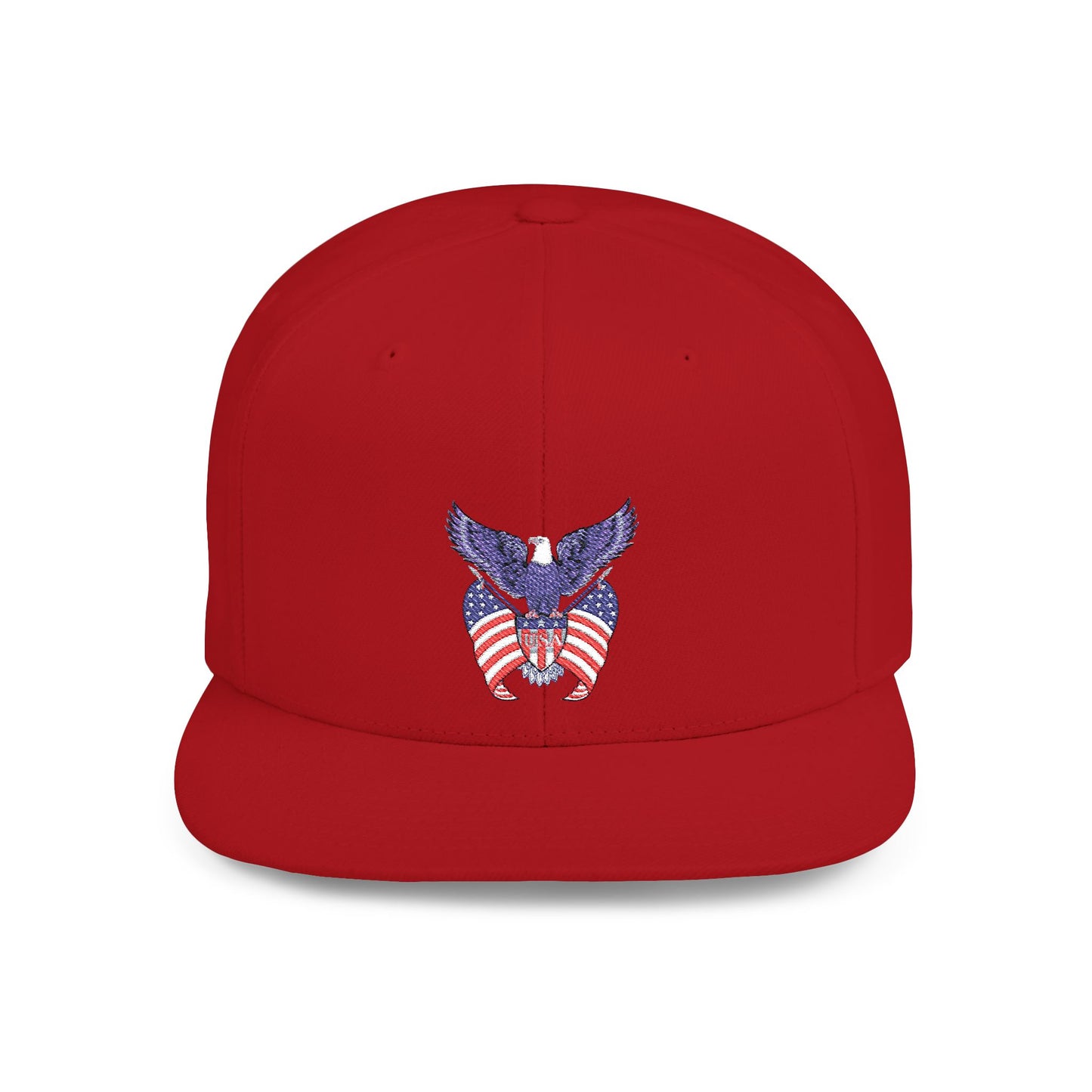 USA Patriotic Eagle Flat Bill Snapback Baseball Cap (Embroidery) | American Pride Apparel, Casual Wear, Unisex
