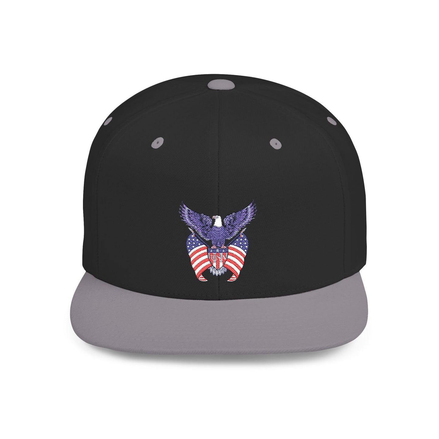 USA Patriotic Eagle Flat Bill Snapback Baseball Cap (Embroidery) | American Pride Apparel, Casual Wear, Unisex