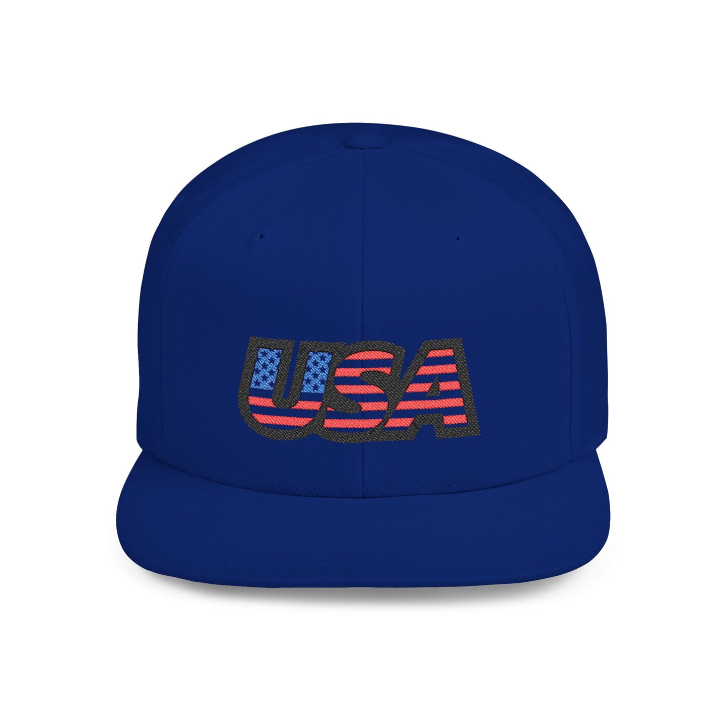 USA Flat Bill Snapback Baseball Cap (Embroidery) | Patriotic Cap for Events, Festival Gear, Casual Streetwear