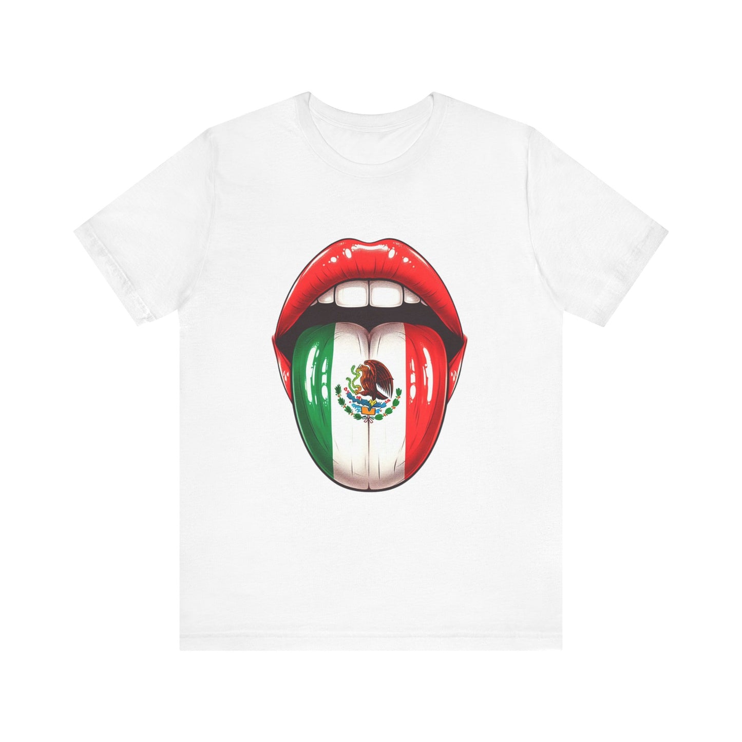 Mexican Flag Tongue | Unisex Jersey Short Sleeve, Fun Fiesta T-Shirt, Culture Celebration Apparel, Gifts for Friends, Summer