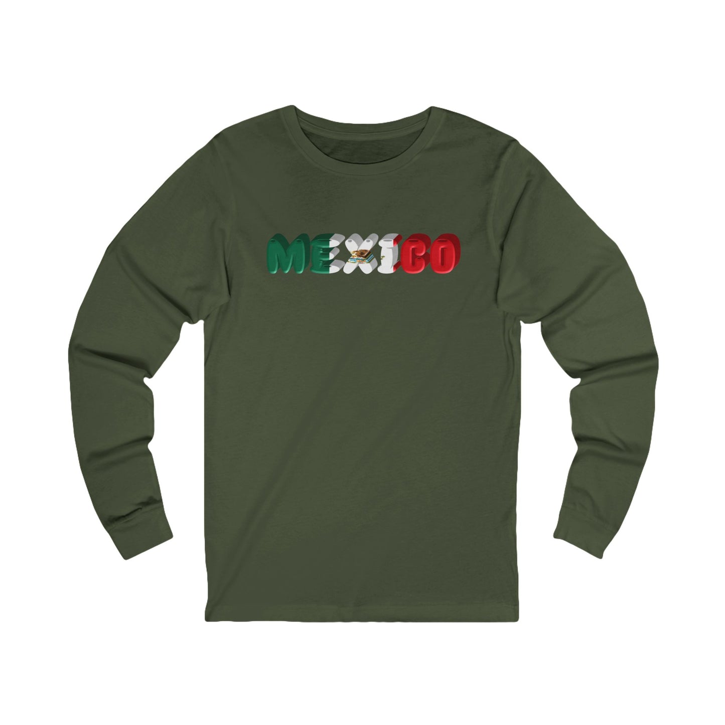 Mexico Flag Inspired Unisex Long Sleeve Shirt | Gift for Travelers, Vacation Outfit, Mexican Independence Day