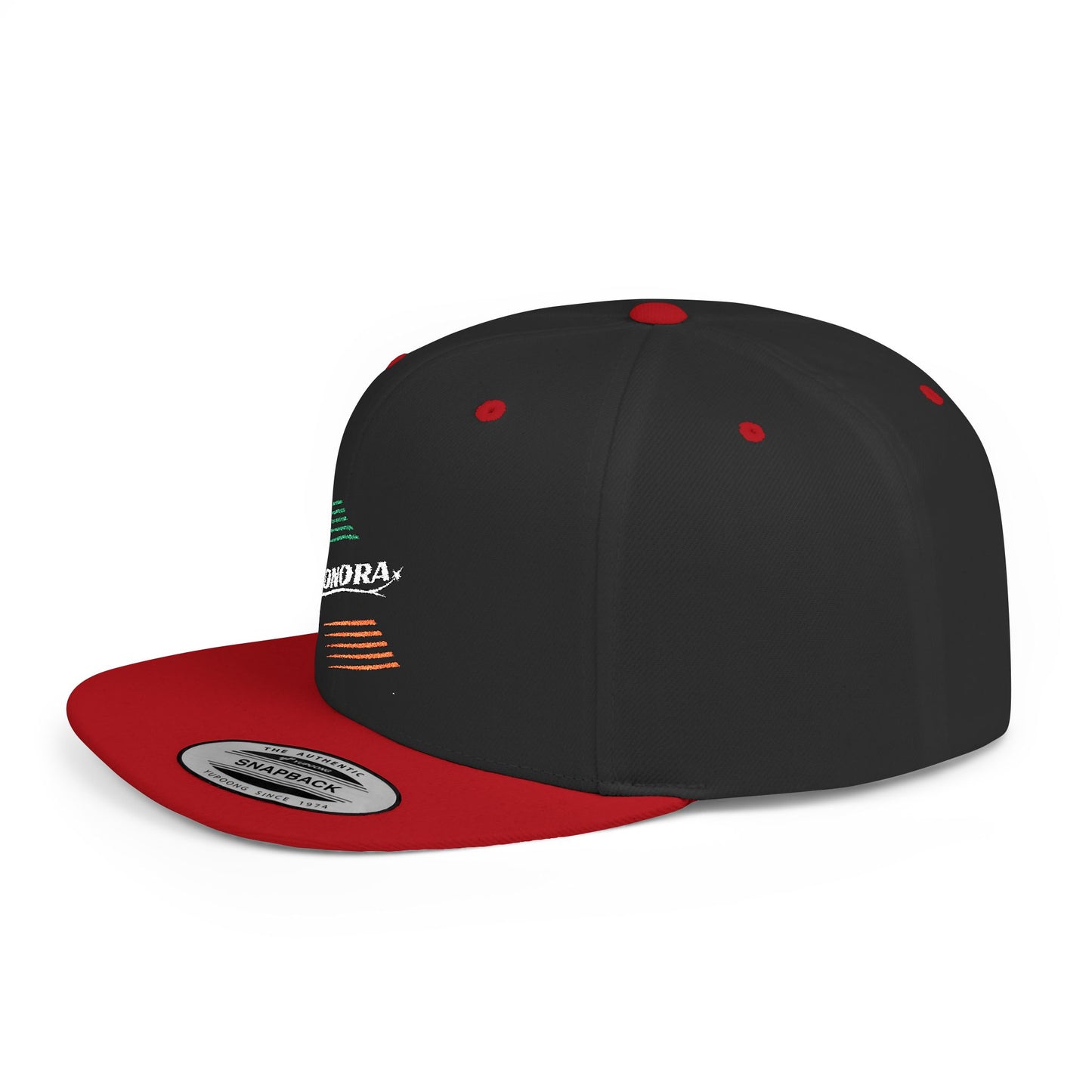 Mexico Colors Flat Bill Baseball Cap (Embroidery) | Cool Cap for Everyday Wear, Streetwear, Gifts for Him, Unisex, Personalizable