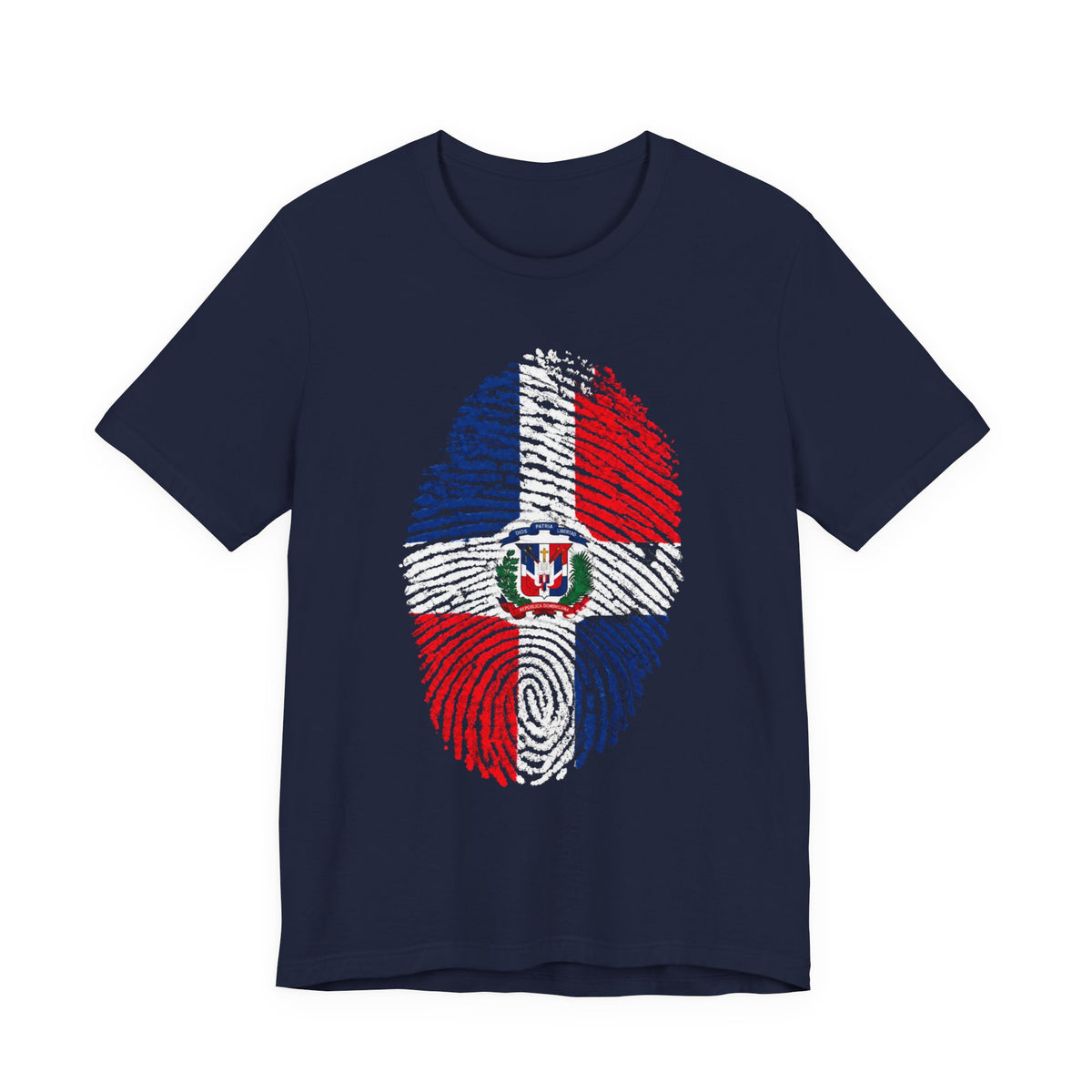 Dominican Republic Flag Fingerprint T-Shirt | Patriotic Tee