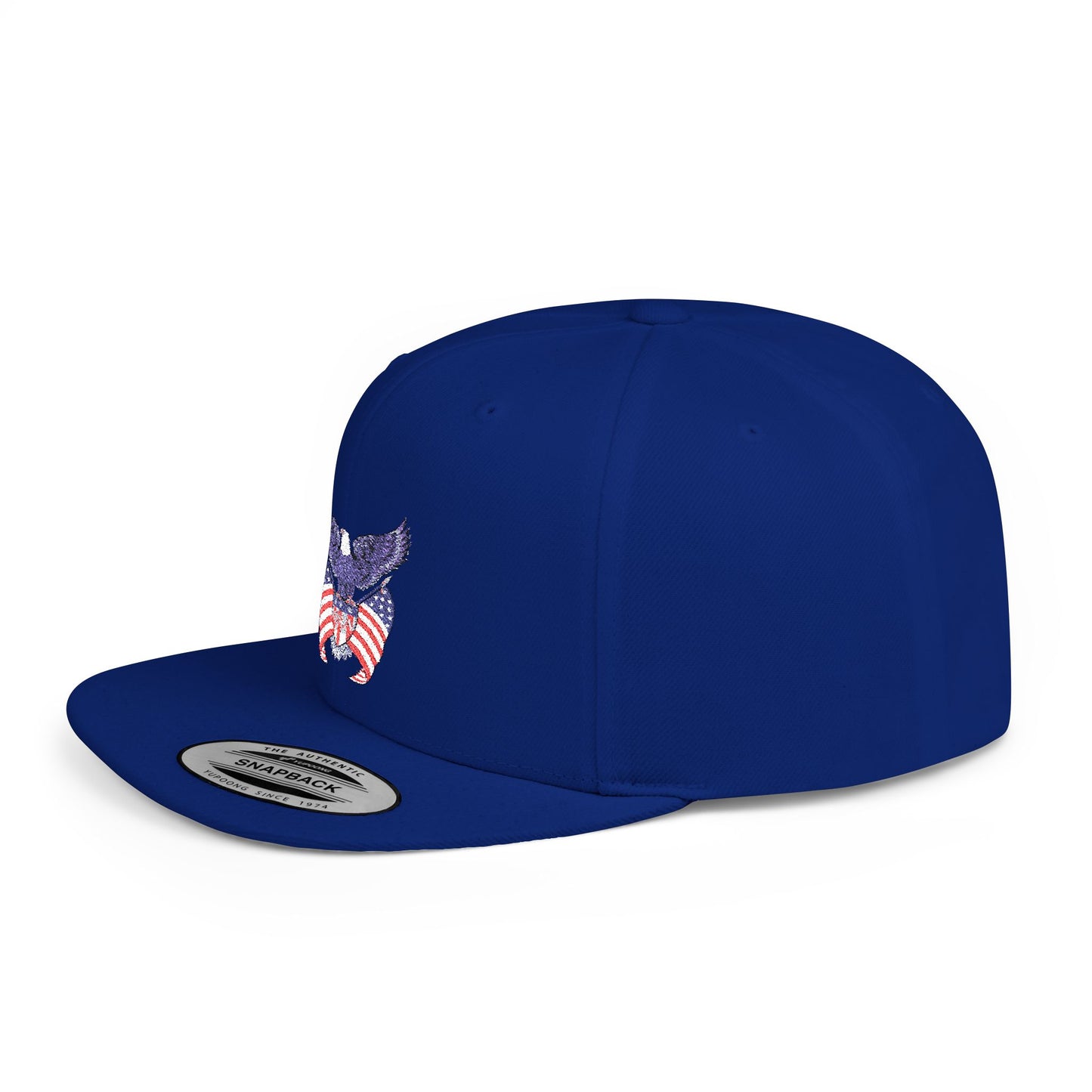 USA Patriotic Eagle Flat Bill Snapback Baseball Cap (Embroidery) | American Pride Apparel, Casual Wear, Unisex