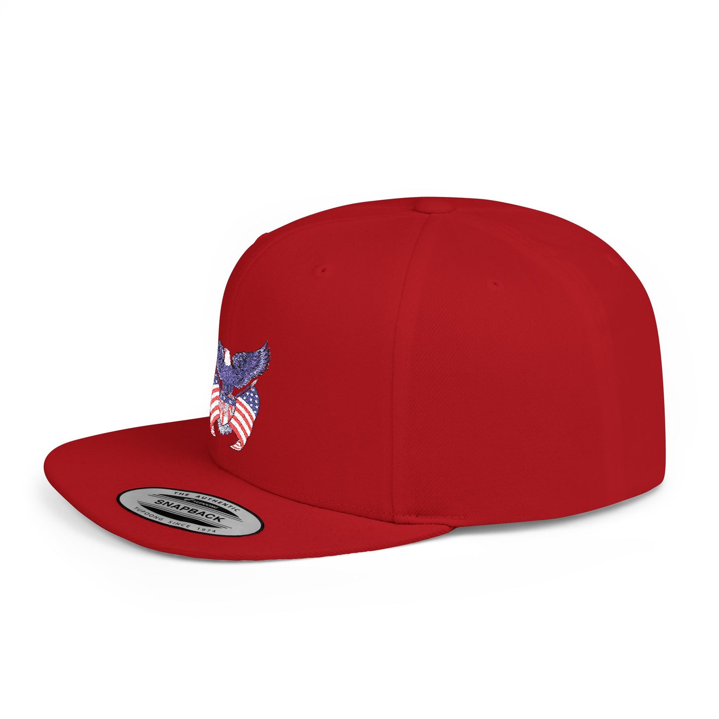 USA Patriotic Eagle Flat Bill Snapback Baseball Cap (Embroidery) | American Pride Apparel, Casual Wear, Unisex