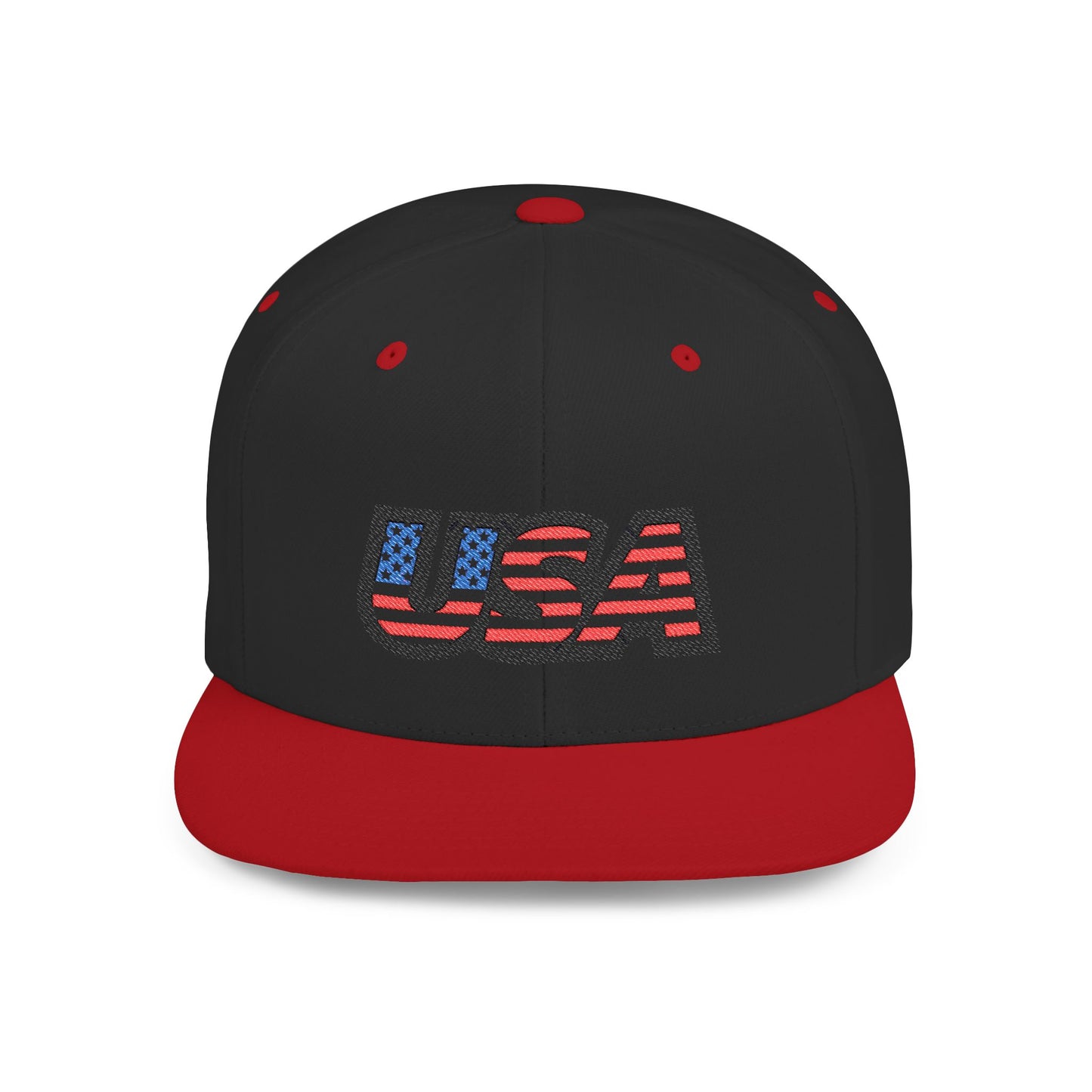 USA Flat Bill Snapback Baseball Cap (Embroidery) | Patriotic Cap for Events, Festival Gear, Casual Streetwear