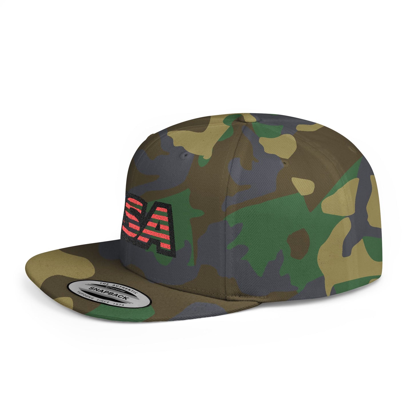 USA Flat Bill Snapback Baseball Cap (Embroidery) | Patriotic Cap for Events, Festival Gear, Casual Streetwear