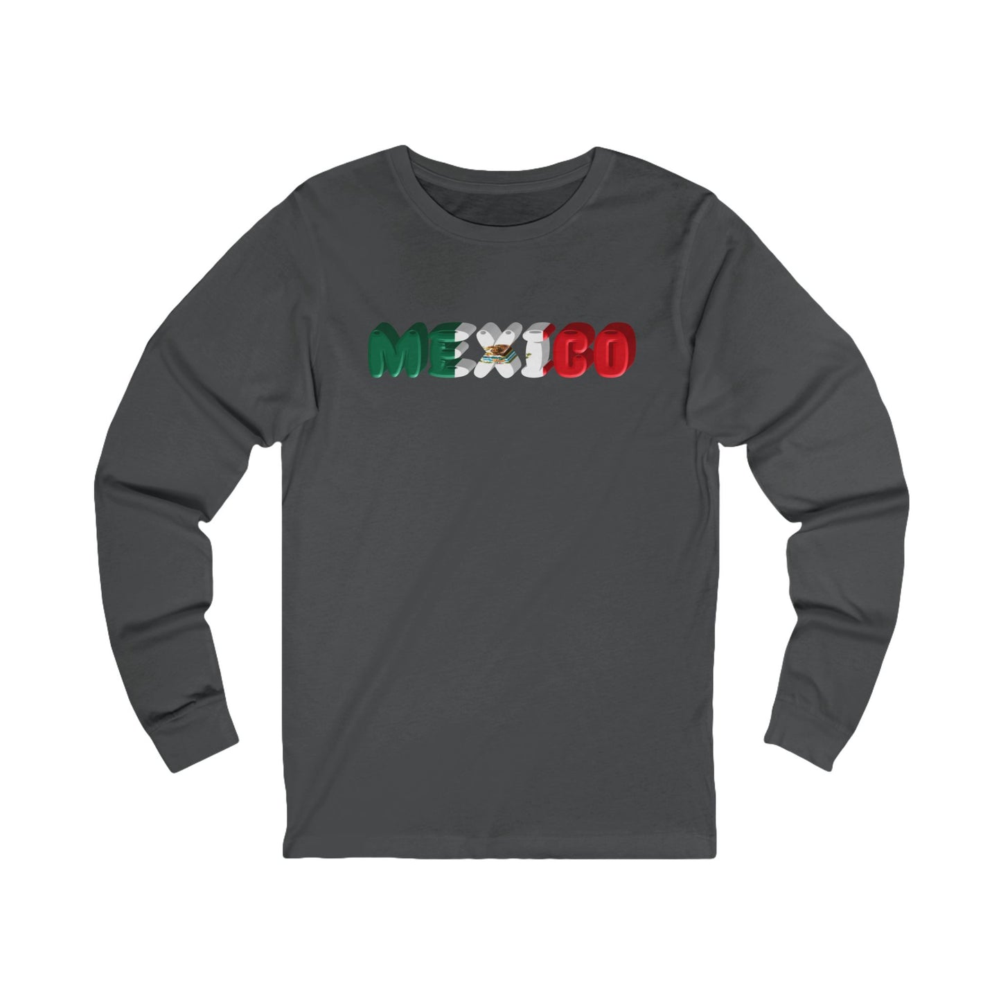 Mexico Flag Inspired Unisex Long Sleeve Shirt | Gift for Travelers, Vacation Outfit, Mexican Independence Day