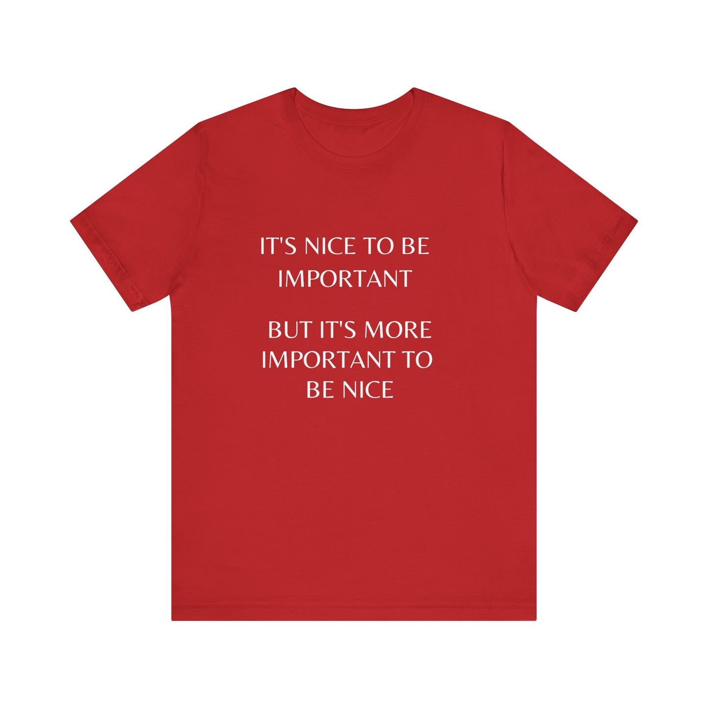 Inspirational Quote Tee - It's Nice to be Important | Perfect for Casual Wear, Gifts, Positive Vibes, Everyday Style, Unisex T-Shirt