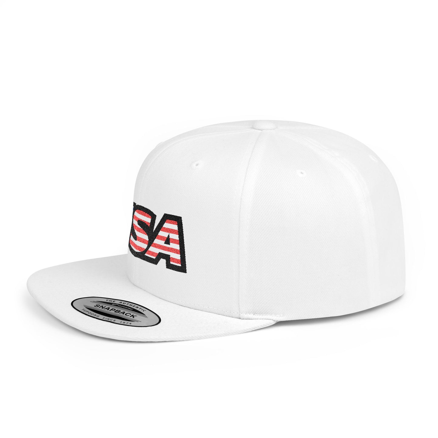USA Flat Bill Snapback Baseball Cap (Embroidery) | Patriotic Cap for Events, Festival Gear, Casual Streetwear