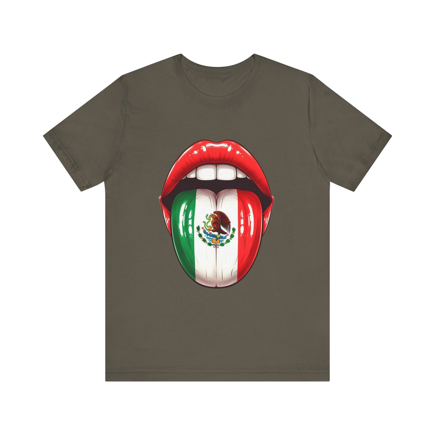 Mexican Flag Tongue | Unisex Jersey Short Sleeve, Fun Fiesta T-Shirt, Culture Celebration Apparel, Gifts for Friends, Summer