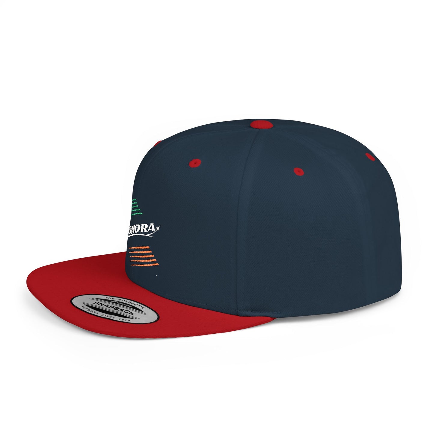 Mexico Colors Flat Bill Baseball Cap (Embroidery) | Cool Cap for Everyday Wear, Streetwear, Gifts for Him, Unisex, Personalizable