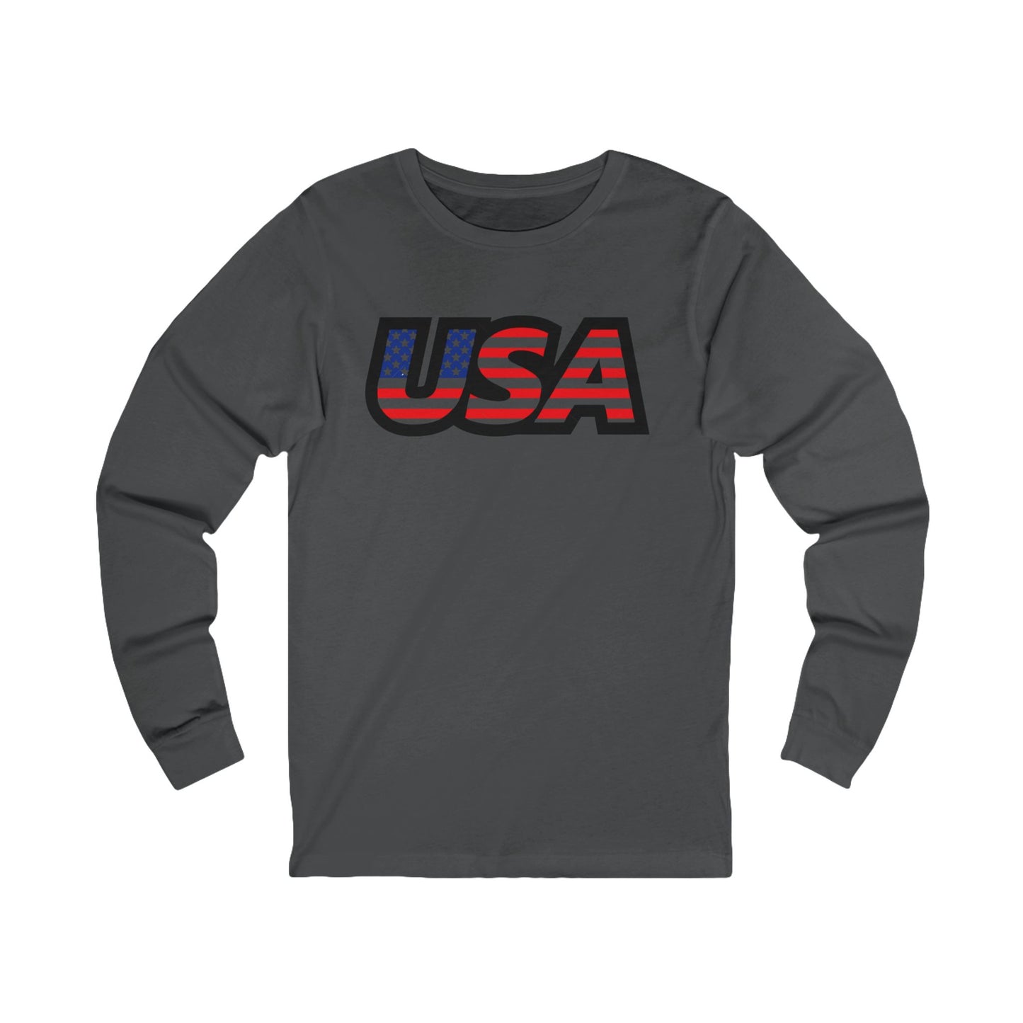 USA Patriotic Long Sleeve Shirt | Casual Wear, Seasonal Style, American Pride Apparel, Unisex