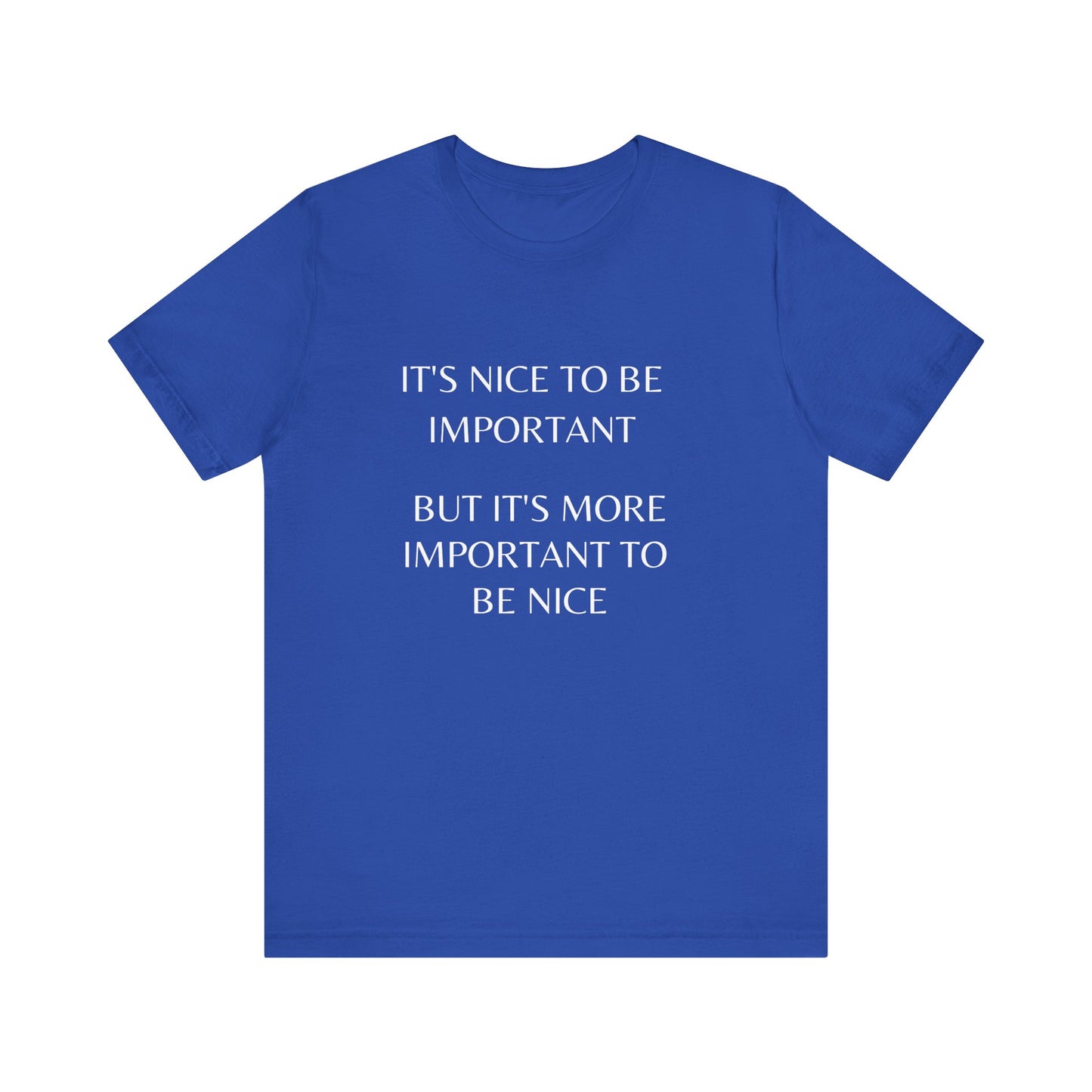 Inspirational Quote Tee - It's Nice to be Important | Perfect for Casual Wear, Gifts, Positive Vibes, Everyday Style, Unisex T-Shirt