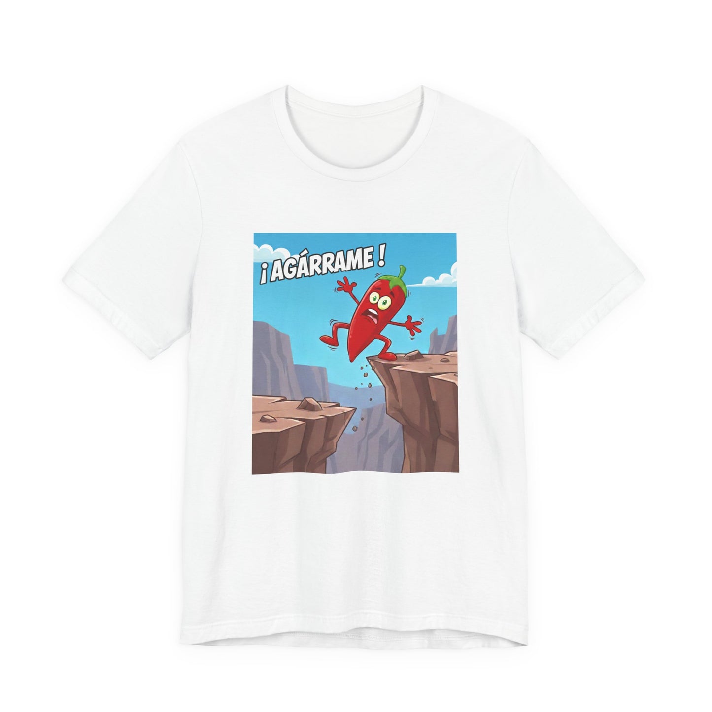 ¡Agárrame! Chili Pepper Graphic Tee | Funny Spanish Cartoon T-Shirt