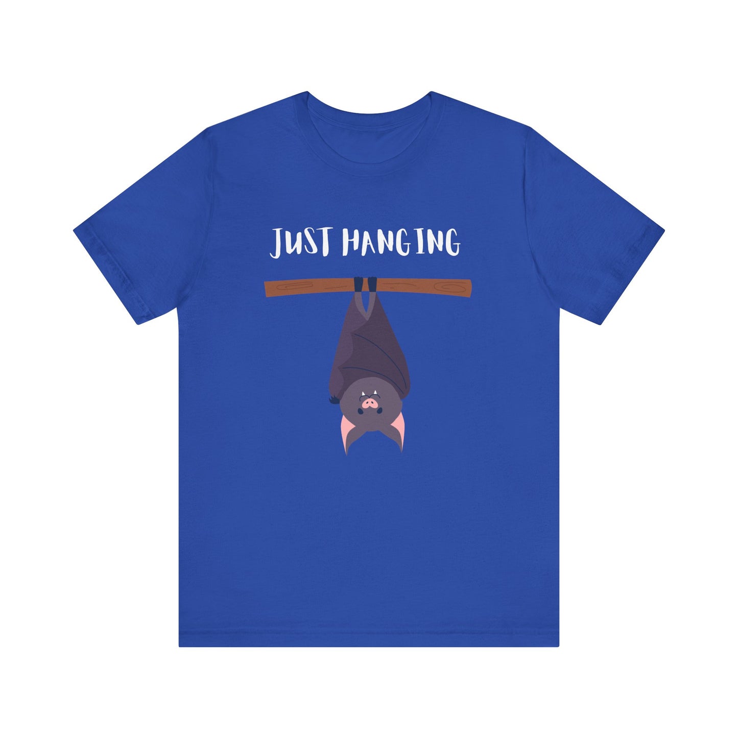 Fun Bat Just Hanging Cute Animal T-Shirt | Halloween Apparel, Gift for Bat Lovers, Casual Wear, Graphic Tee