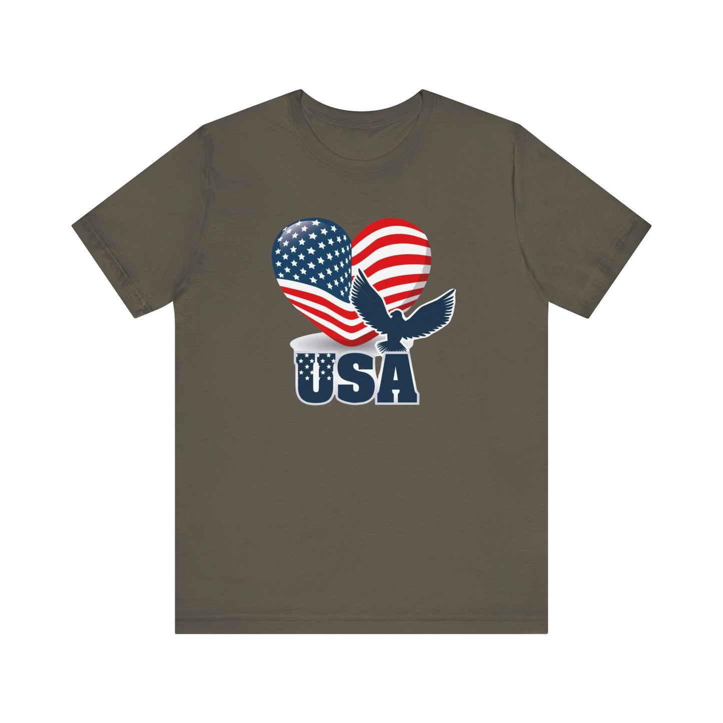 USA Heart Flag T-Shirt | Patriotic Outfit, Gift for Him/Her, American Apparel Pride
