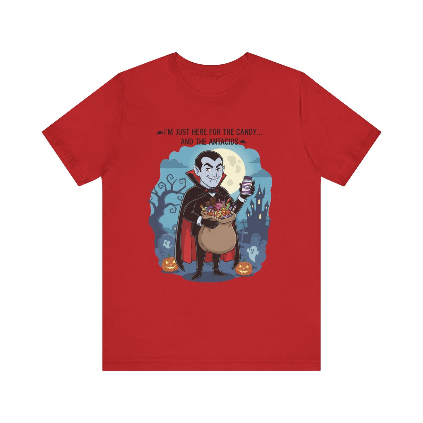 Halloween Candy Dracula T-Shirt | Funny Vampire Tee, Spooky Fall Apparel, Trick or Treat Gift For Him