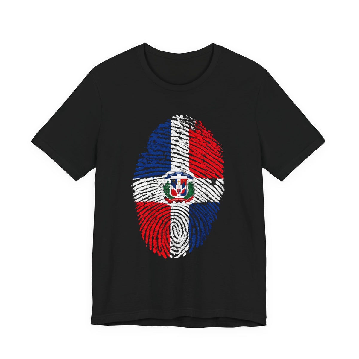 Dominican Republic Flag Fingerprint T-Shirt | Patriotic Tee