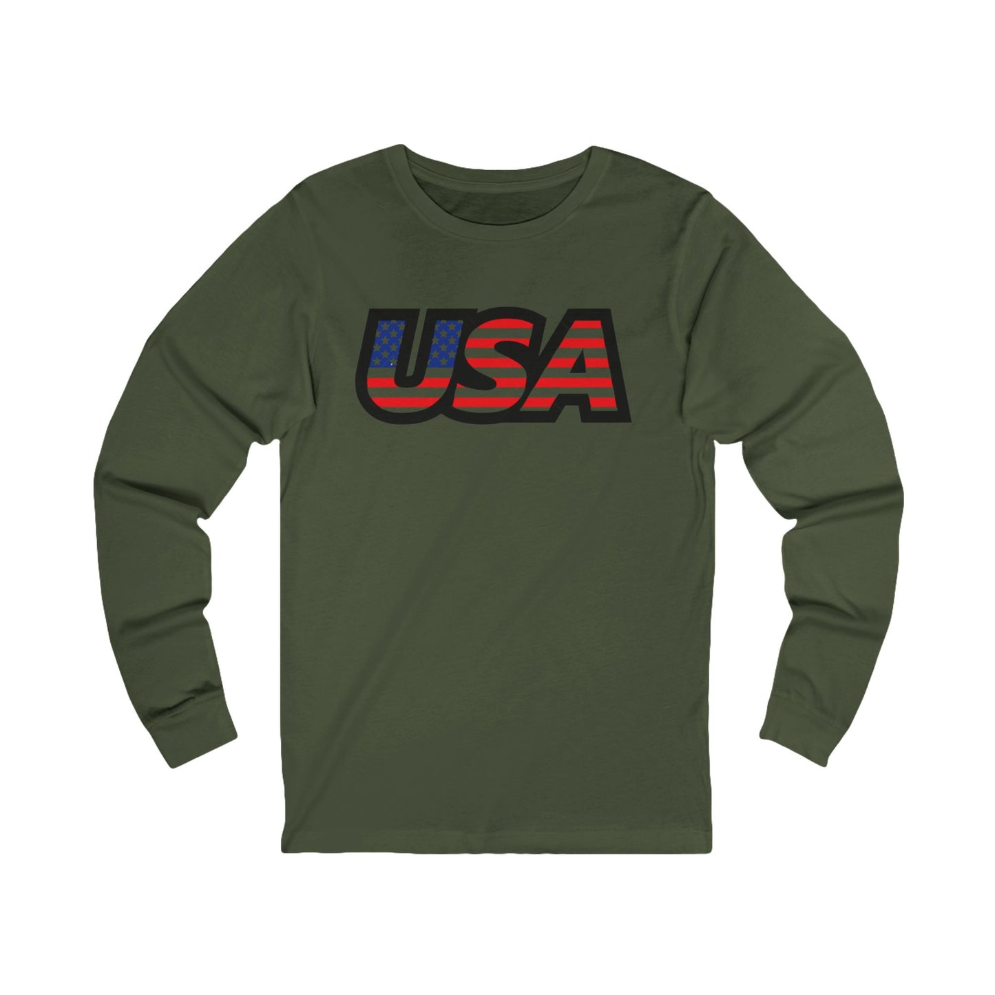 USA Patriotic Long Sleeve Shirt | Casual Wear, Seasonal Style, American Pride Apparel, Unisex