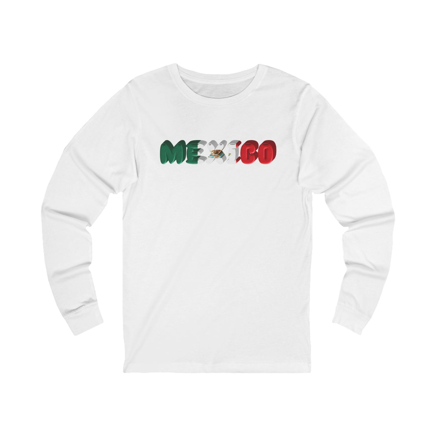 Mexico Flag Inspired Unisex Long Sleeve Shirt | Gift for Travelers, Vacation Outfit, Mexican Independence Day