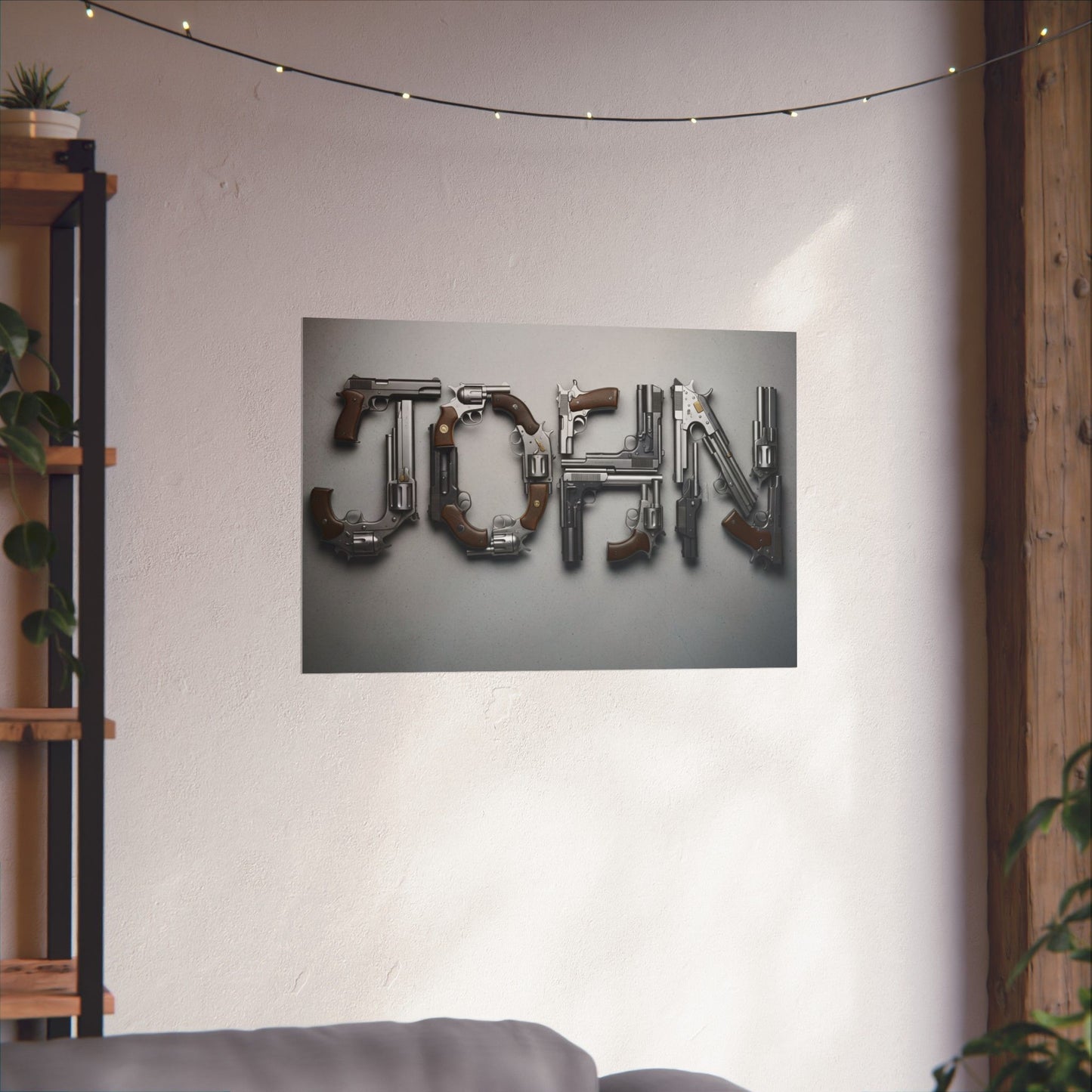 Personalized Gun Name Poster, Men's Wall Art | Unique Gift, Home Decor, Custom Print