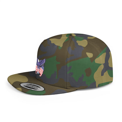 USA Patriotic Eagle Flat Bill Snapback Baseball Cap (Embroidery)  | American Pride Apparel, Casual Wear, Unisex