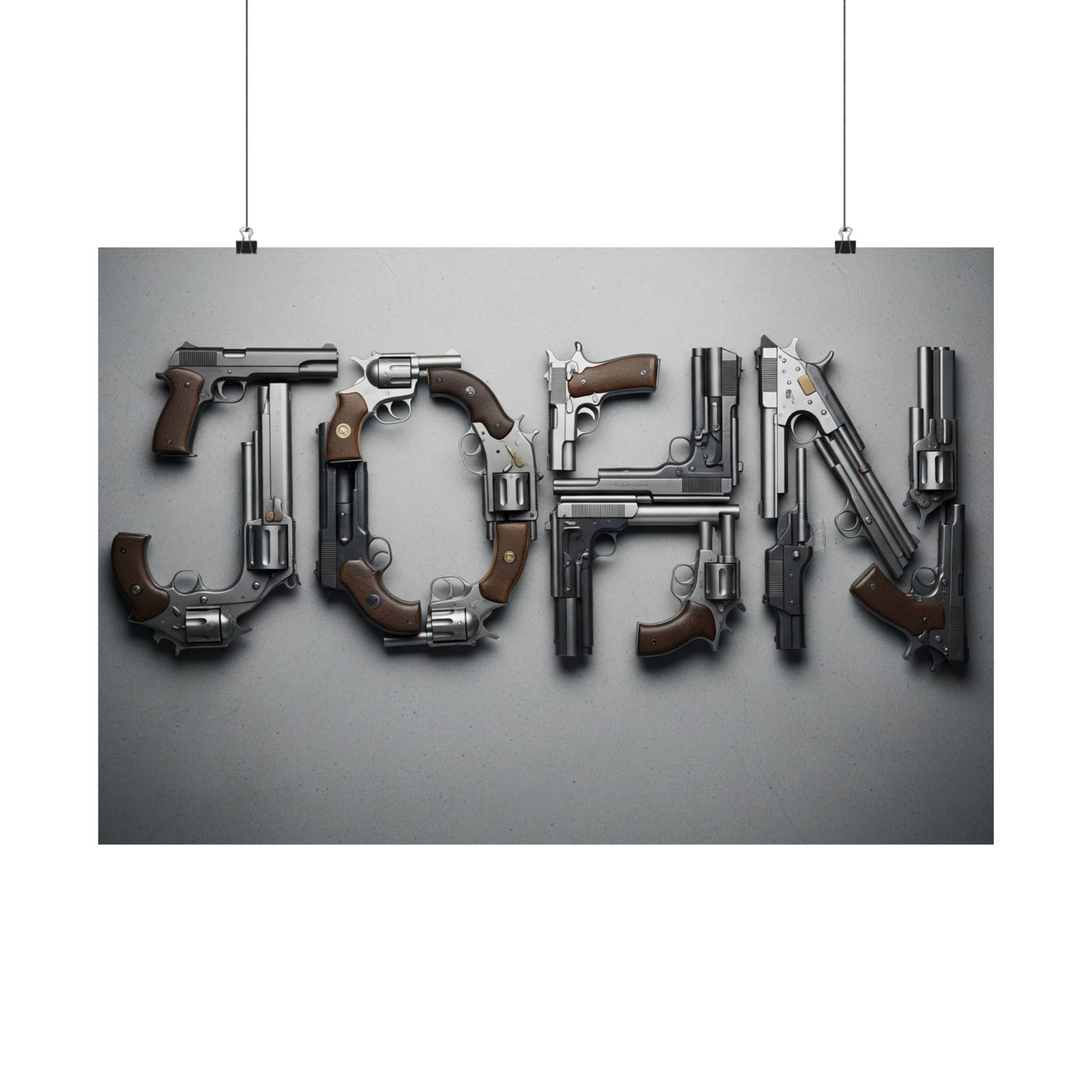 Personalized Gun Name Poster, Men's Wall Art | Unique Gift, Home Decor, Custom Print
