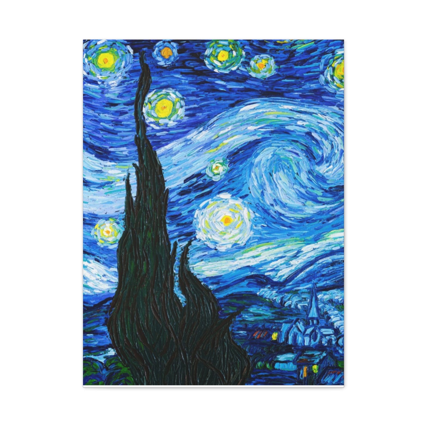 Starry Night Canvas Art Print, Wall Decor | Home Office Decoration, Gift for Art Lovers, Van Gogh Inspired Canvas