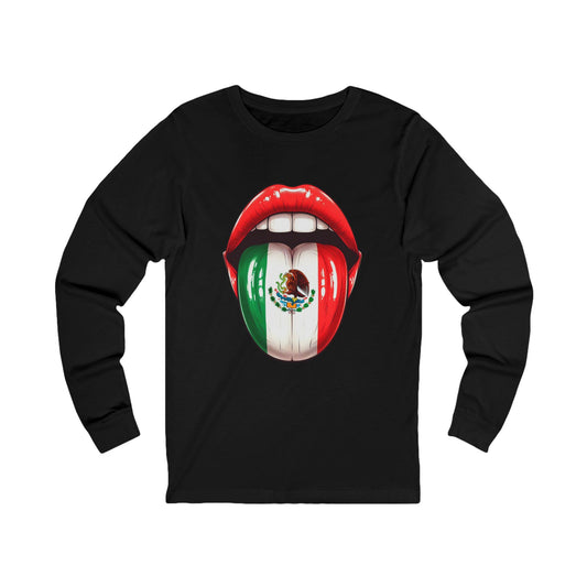 Mexican Flag Unisex Long Sleeve Shirt | Cultural Pride Apparel, Fun Graphic Top, Gift for Her