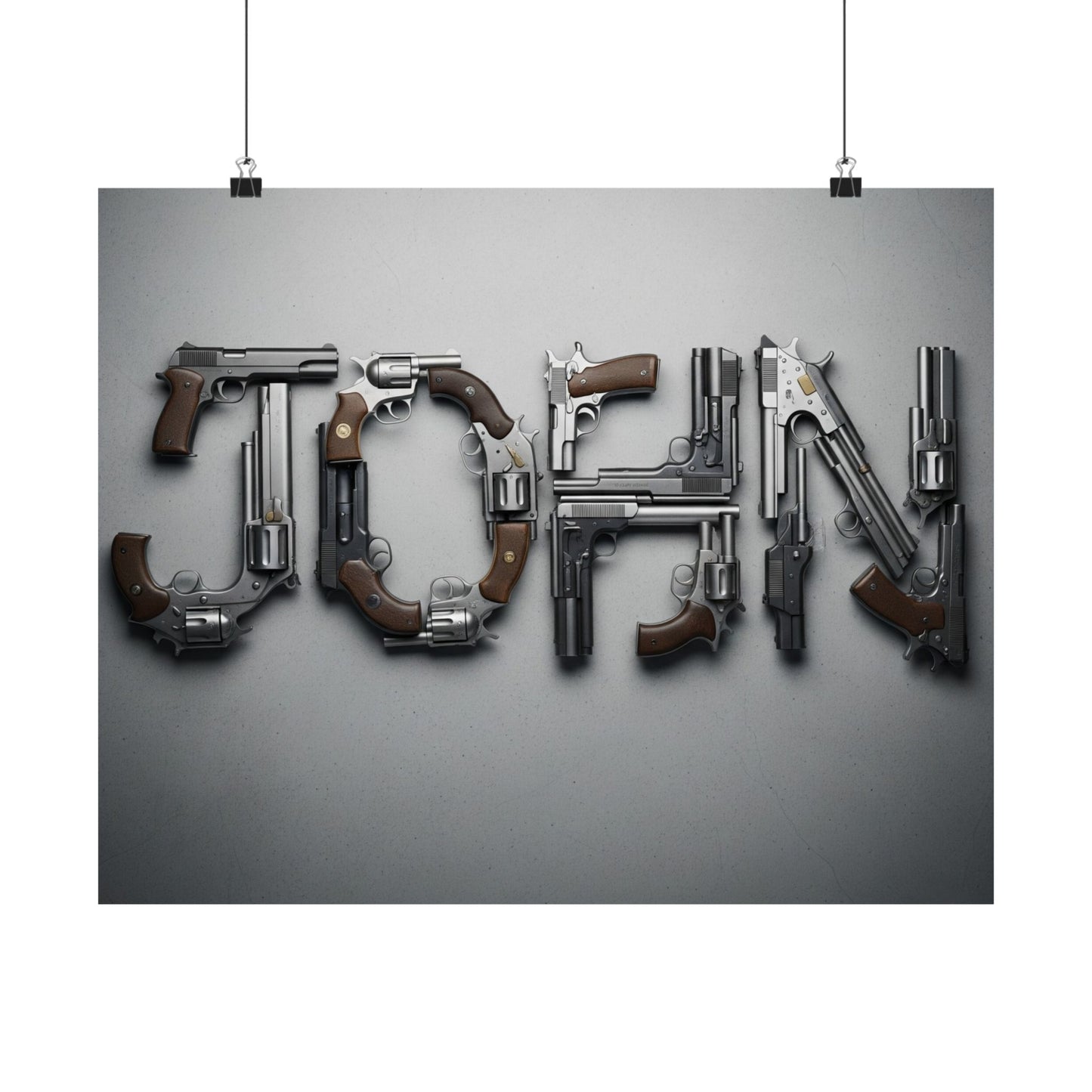 Personalized Gun Name Poster, Men's Wall Art | Unique Gift, Home Decor, Custom Print