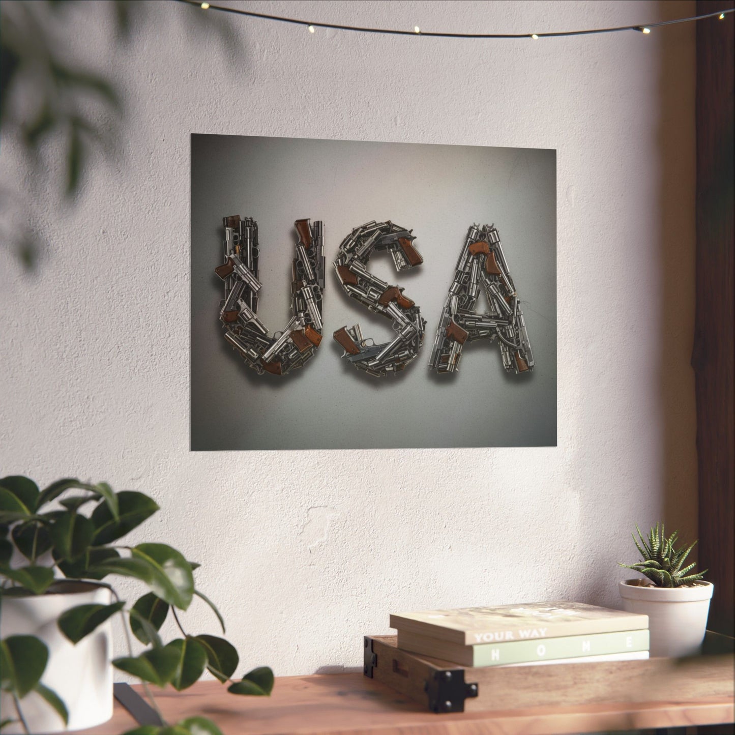 USA Gun Poster, American Wall Art | Unique Home Decor, Gun Culture Decor, Holiday Gift Idea