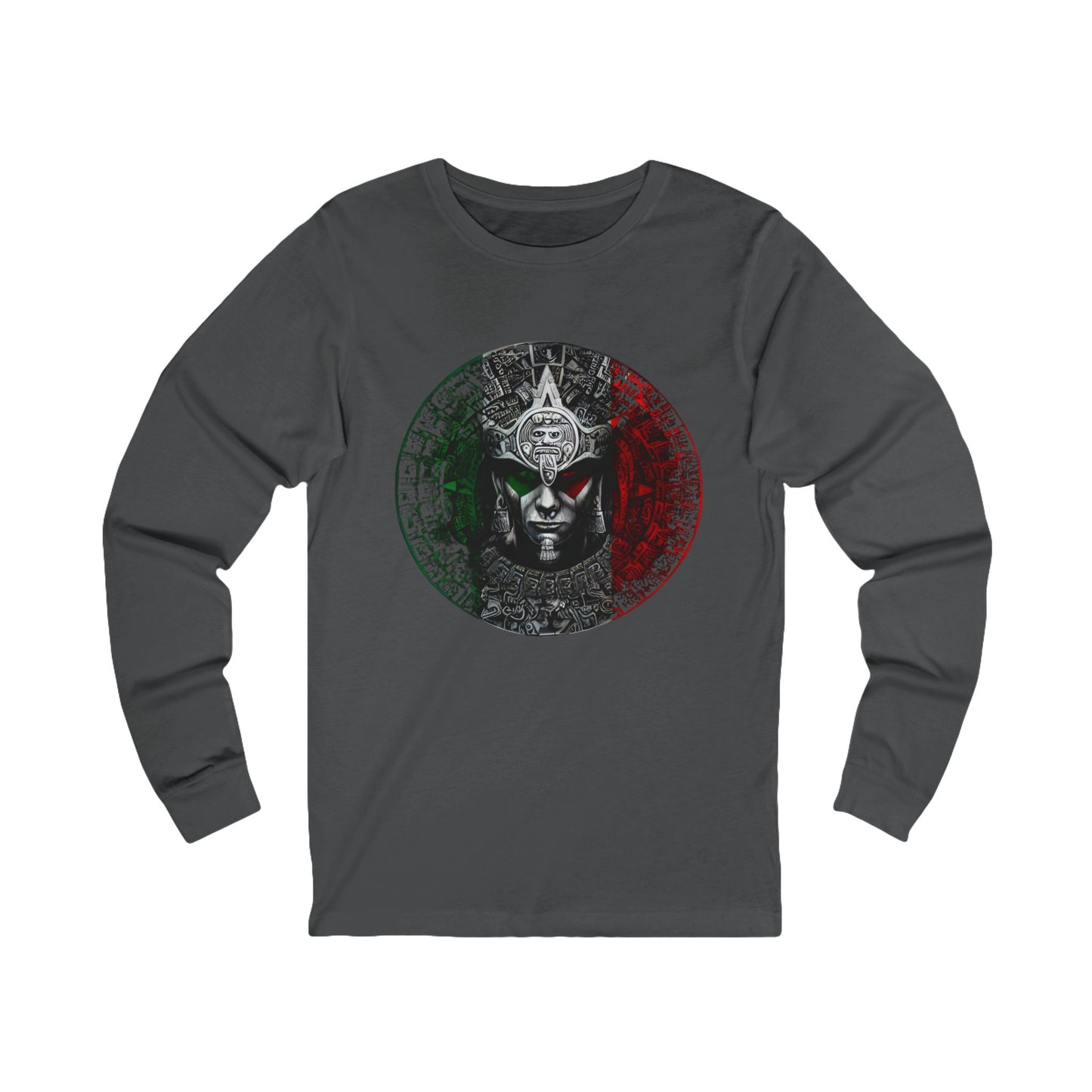 Aztec Calendar Warrior Unisex Long Sleeve Shirt | Perfect for Festivals or Gifts, Unique Statement Apparel
