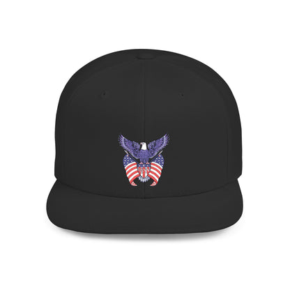 USA Patriotic Eagle Flat Bill Snapback Baseball Cap (Embroidery)  | American Pride Apparel, Casual Wear, Unisex