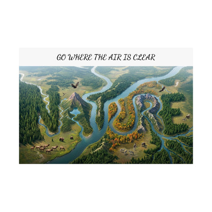 Nature Landscape Poster  | "Go Where the Air Is Clear" Matte Horizontal Wall Art