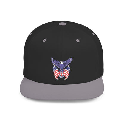 USA Patriotic Eagle Flat Bill Snapback Baseball Cap (Embroidery)  | American Pride Apparel, Casual Wear, Unisex