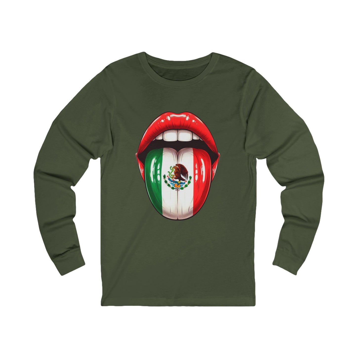Mexican Flag Unisex Long Sleeve Shirt | Cultural Pride Apparel, Fun Graphic Top, Gift for Her