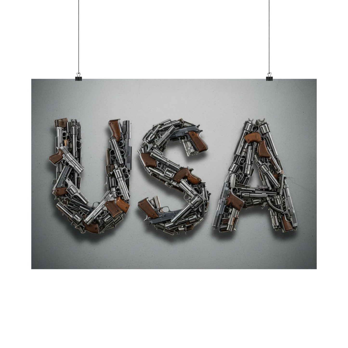 USA Gun Poster, American Wall Art | Unique Home Decor, Gun Culture Decor, Holiday Gift Idea