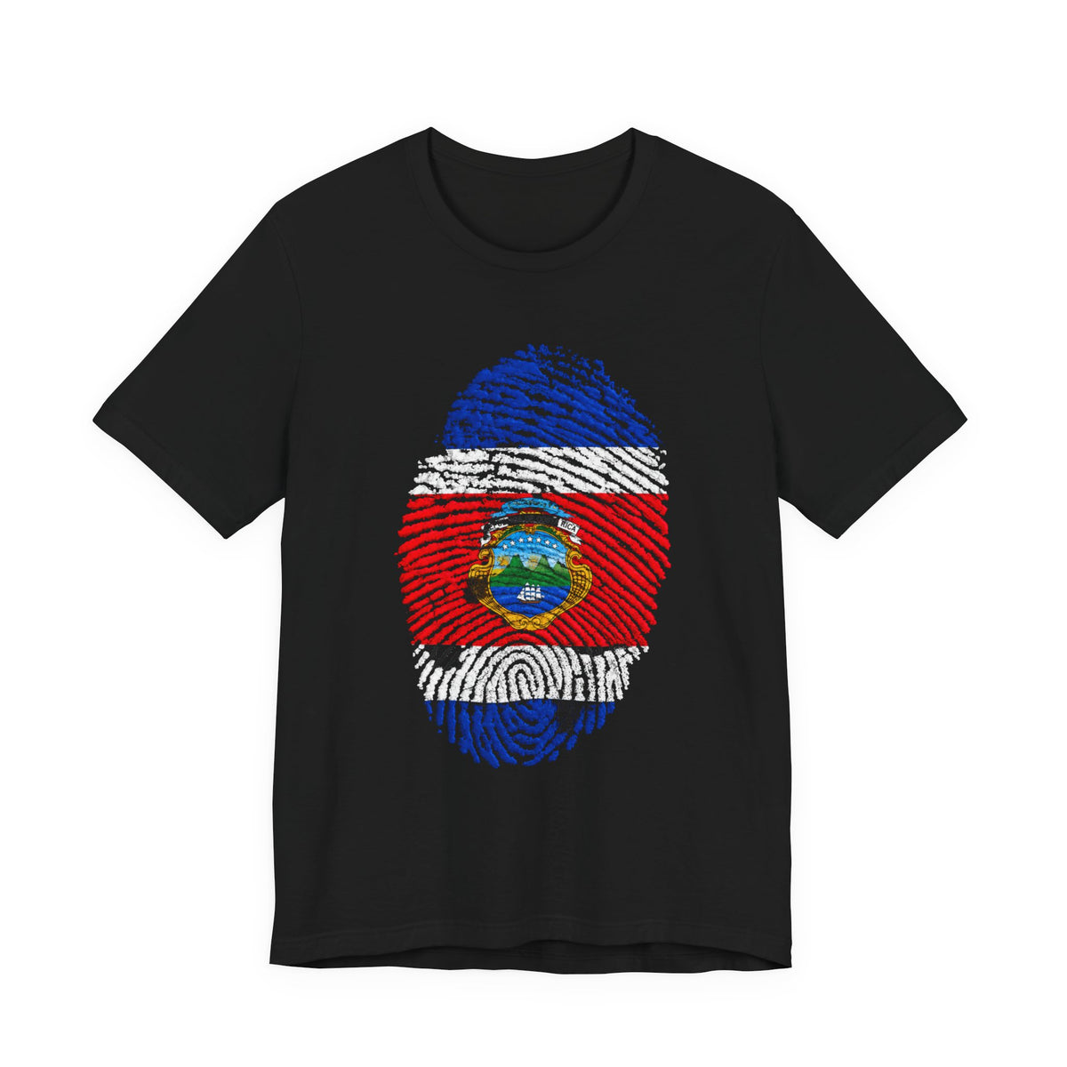 Costa Rica Flag Fingerprint T-Shirt | Patriotic Tee