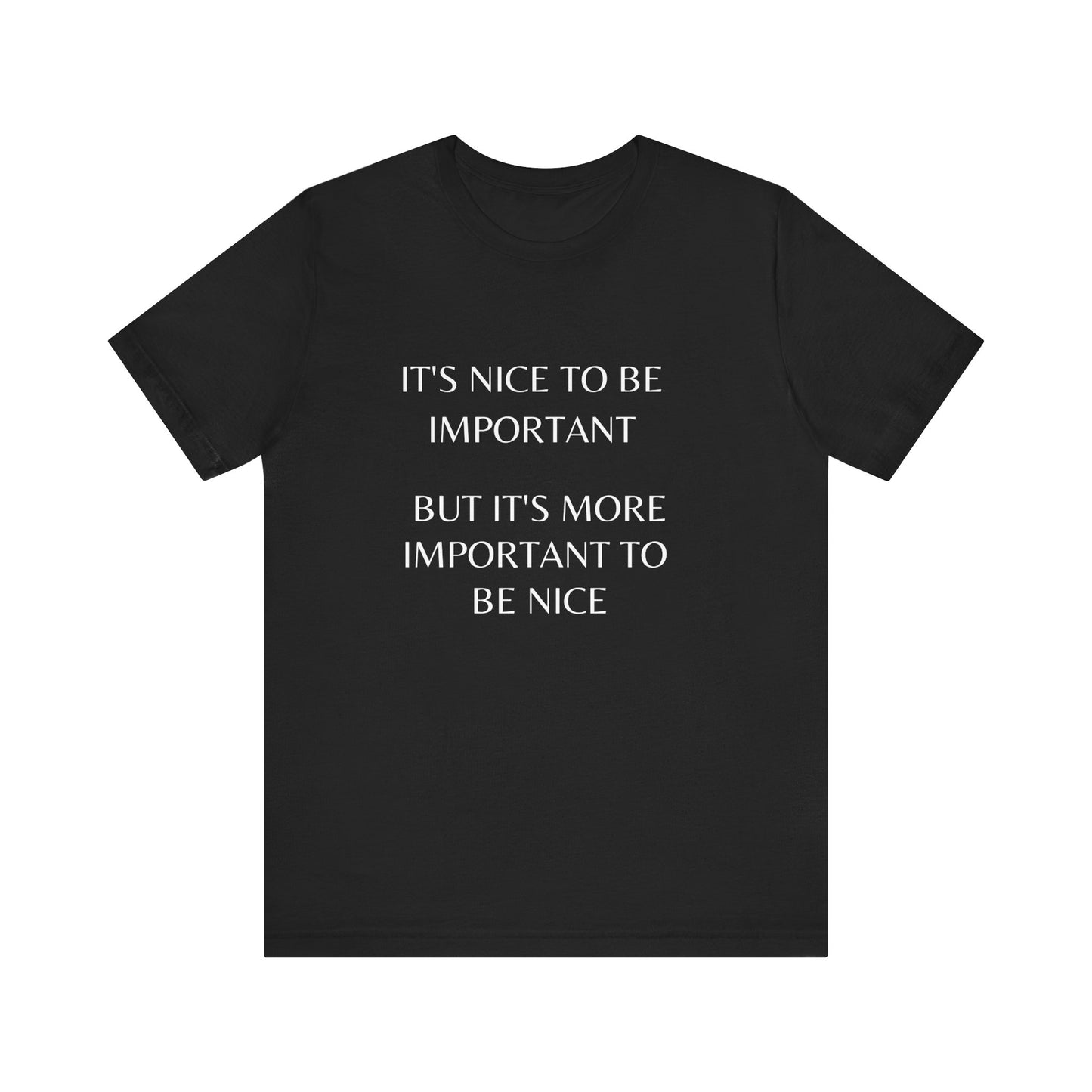 Inspirational Quote Tee - It's Nice to be Important | Perfect for Casual Wear, Gifts, Positive Vibes, Everyday Style, Unisex T-Shirt