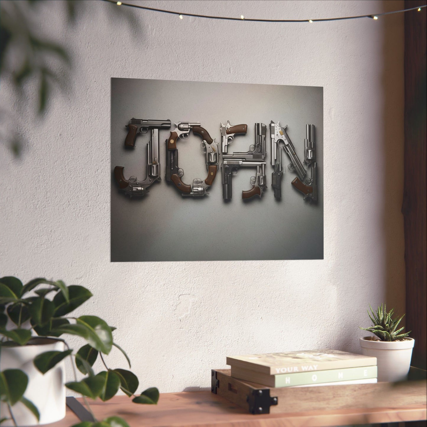 Personalized Gun Name Poster, Men's Wall Art | Unique Gift, Home Decor, Custom Print