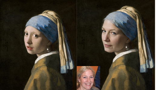 Place Your Face on Elegant Fine Art Poster | Girl With A Pearl Earring, Home Decor, Art Print for Living Room, Vintage Style Wall Art, Art Collectibles