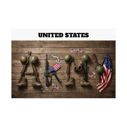 United States Army Tribute Matte Horizontal Poster | Military Wall Art for Veterans, Memorial Day & Home Décor