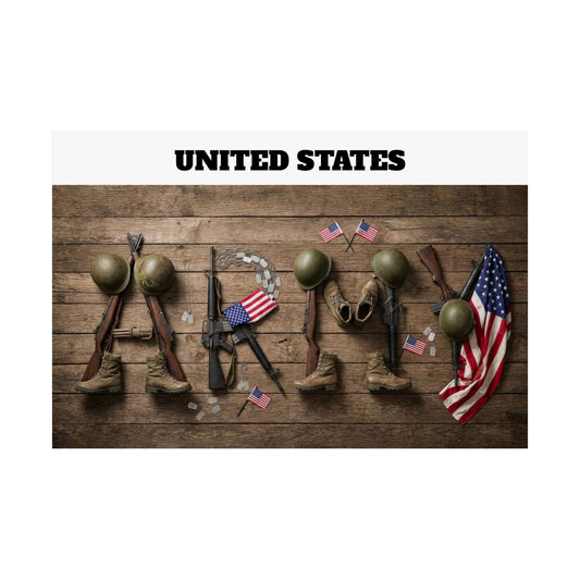 United States Army Tribute Matte Horizontal Poster | Military Wall Art for Veterans, Memorial Day & Home Décor
