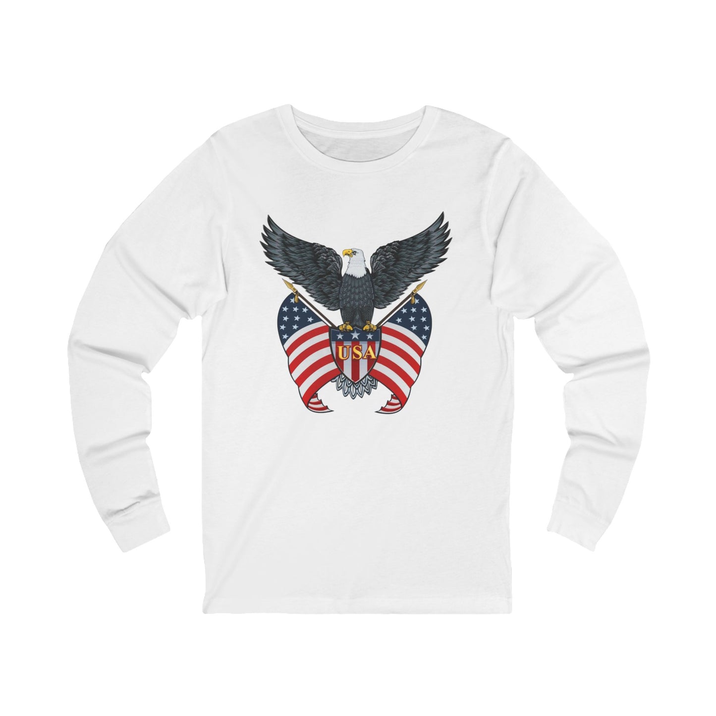USA Patriotic Eagle Long Sleeve Shirt | American Pride Apparel, Gift for Veterans, Casual Wear, Unisex