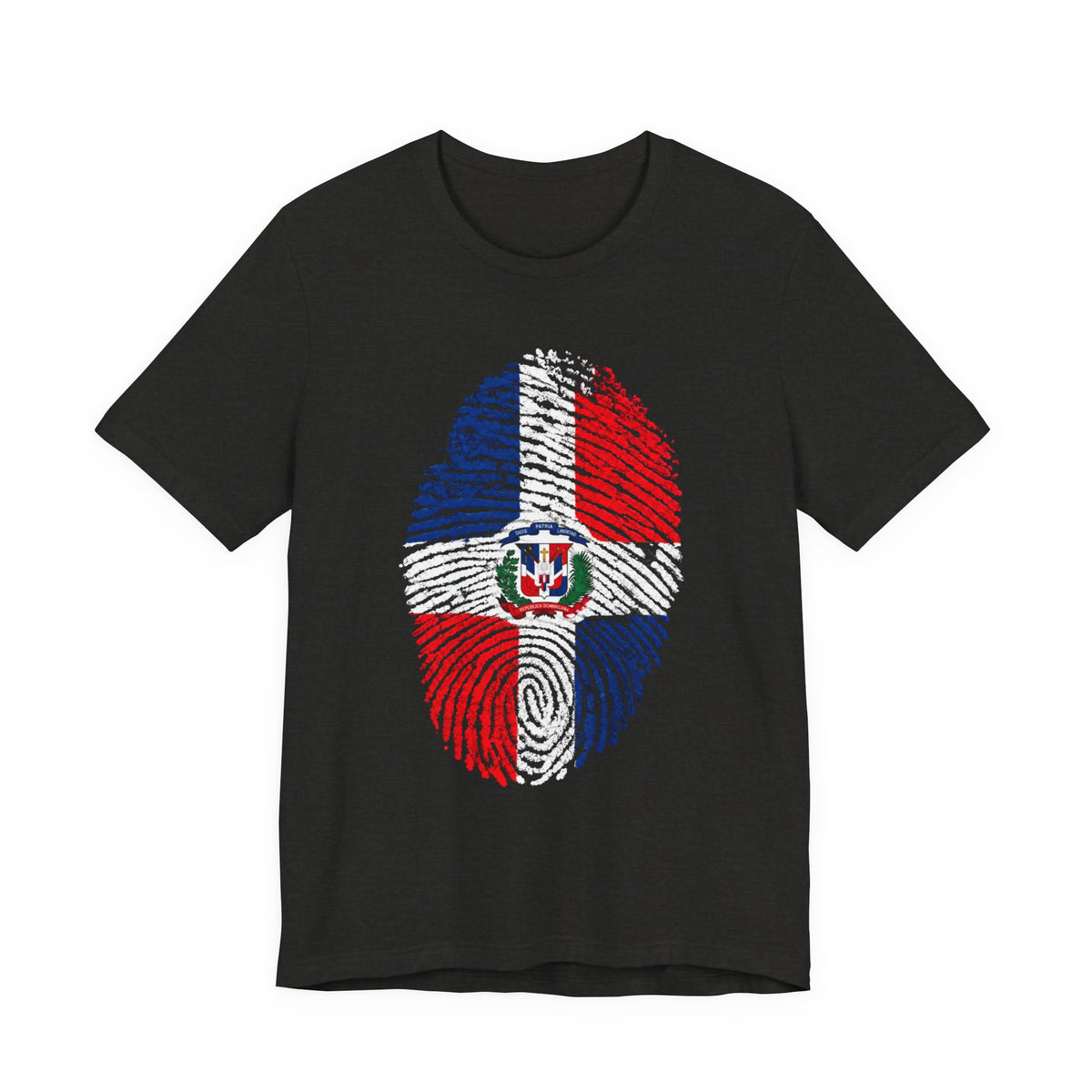 Dominican Republic Flag Fingerprint T-Shirt | Patriotic Tee