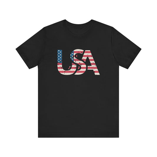 USA Distressed Flag Unisex T-Shirt | Casual Wear, Patriotic Gift, Independence Day, Summer Vibes